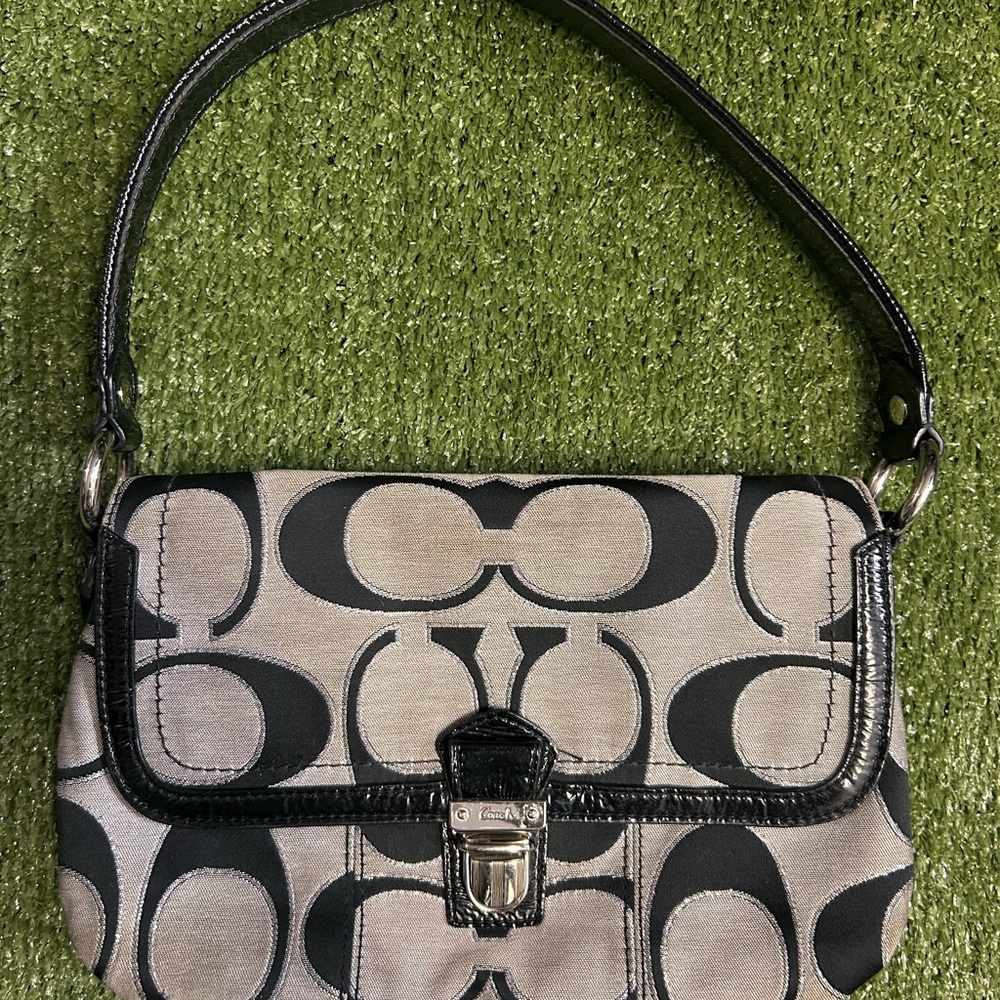 Coach Black and Gray Shoulder Bag